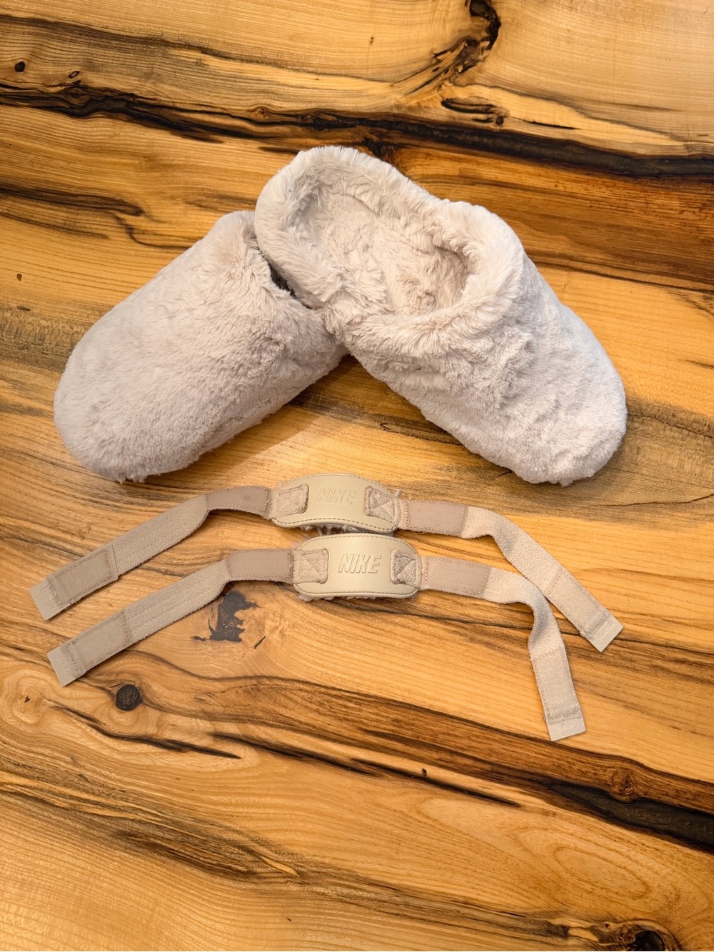 Nike Plush Slippers with Adjustable Straps